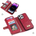 For iPhone 14 Plus Multi-functional Zipper Wallet Leather Phone Case(Red)