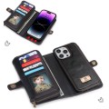 For iPhone 14 Multi-functional Zipper Wallet Leather Phone Case(Black)