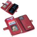 For iPhone 12 Pro Max Multi-functional Zipper Wallet Leather Phone Case(Red)