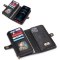 For iPhone 12 Pro Multi-functional Zipper Wallet Leather Phone Case(Black)