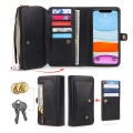 For iPhone 11 Multi-functional Zipper Wallet Leather Phone Case(Black)