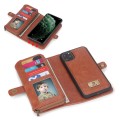 For iPhone 11 Pro Multi-functional Zipper Wallet Leather Phone Case(Brown)