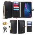 For iPhone XR Multi-functional Zipper Wallet Leather Phone Case(Black)