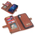 For iPhone XR Multi-functional Zipper Wallet Leather Phone Case(Brown)