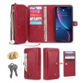 For iPhone XR Multi-functional Zipper Wallet Leather Phone Case(Red)