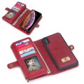 For iPhone X / XS Multi-functional Zipper Wallet Leather Phone Case(Red)