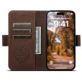 For iPhone 14 SUTENI J07 Multifunctional Horizontal Flip Magsafe Leather Phone Case(Brown)