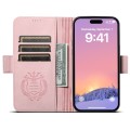 For iPhone 14 SUTENI J07 Multifunctional Horizontal Flip Magsafe Leather Phone Case(Pink)