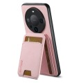 For Huawei Mate 60 Pro Suteni H02 Litchi Leather Card Wallet Stand Back Phone Case(Pink)