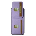 For Huawei Mate 50 Pro Suteni H02 Litchi Leather Card Wallet Stand Back Phone Case(Purple)