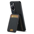 For Huawei P60 Suteni H02 Litchi Leather Card Wallet Stand Back Phone Case(Black)
