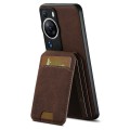 For Huawei P60 Suteni H02 Litchi Leather Card Wallet Stand Back Phone Case(Brown)