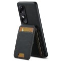 For  Honor 90 Suteni H02 Litchi Leather Card Wallet Stand Back Phone Case(Black)
