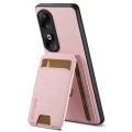 For  Honor 90 Pro Suteni H02 Litchi Leather Card Wallet Stand Back Phone Case(Pink)