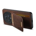 For  Honor Magic5 Pro Suteni H02 Litchi Leather Card Wallet Stand Back Phone Case(Brown)