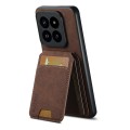 For Xiaomi 14 Suteni H02 Litchi Leather Card Wallet Stand Back Phone Case(Brown)