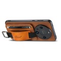 For Huawei Mate 60  Pro+ Suteni H13 Card Wallet Wrist Strap Holder PU Phone Case(Brown)