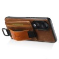 For Honor 90 Pro Suteni H13 Card Wallet Wrist Strap Holder PU Phone Case(Brown)