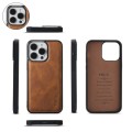 For iPhone 15 Crossbody Multi-functional Zipper Wallet Leather Phone Case(Brown)
