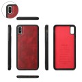 For iPhone XS Max Crossbody Multi-functional Zipper Wallet Leather Phone Case(Red)