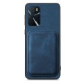 For OPPO A58 4G Retro Leather Card Bag Magnetic Phone Case(Blue)