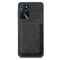 For OPPO A58 4G Retro Leather Card Bag Magnetic Phone Case(Black)