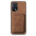 For OPPO A1 5G Retro Leather Card Bag Magnetic Phone Case(Brown)