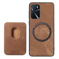 For OPPO A57 5G Retro Leather Card Bag Magnetic Phone Case(Brown)