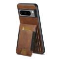 For Google Pixel 8 Pro Suteni H03 Oil Wax Leather Wallet Stand Back Phone Case(Brown)