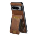 For Google Pixel 7a Suteni H03 Oil Wax Leather Wallet Stand Back Phone Case(Brown)