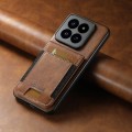 For Xiaomi 14 Suteni H03 Oil Wax Leather Wallet Stand Back Phone Case(Brown)