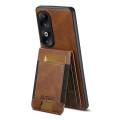 For Honor 90 Suteni H03 Oil Wax Leather Wallet Stand Back Phone Case(Brown)