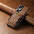 For Honor 80 Pro Suteni H03 Oil Wax Leather Wallet Stand Back Phone Case(Brown)