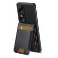 For Honor 60 Suteni H03 Oil Wax Leather Wallet Stand Back Phone Case(Black)