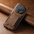 For Huawei Mate 60 Suteni H03 Oil Wax Leather Wallet Stand Back Phone Case(Brown)