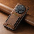 For Huawei Mate 50 Pro Suteni H03 Oil Wax Leather Wallet Stand Back Phone Case(Brown)