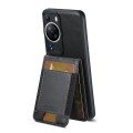 For Huawei P60 Suteni H03 Oil Wax Leather Wallet Stand Back Phone Case(Black)
