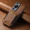For Huawei P60 Suteni H03 Oil Wax Leather Wallet Stand Back Phone Case(Brown)