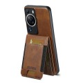 For Huawei P60 Suteni H03 Oil Wax Leather Wallet Stand Back Phone Case(Brown)