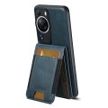 For Huawei P60 Suteni H03 Oil Wax Leather Wallet Stand Back Phone Case(Blue)