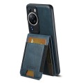 For Huawei P60 Pro Suteni H03 Oil Wax Leather Wallet Stand Back Phone Case(Blue)