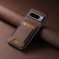 For Google Pixel 8a Suteni H03 Litchi Leather Card Bag Stand Back Phone Case(Brown)