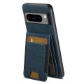 For Google Pixel 8a Suteni H03 Litchi Leather Card Bag Stand Back Phone Case(Blue)