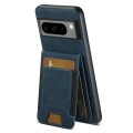 For Google Pixel 7a Suteni H03 Litchi Leather Card Bag Stand Back Phone Case(Blue)