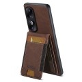 For Honor 90 Suteni H03 Litchi Leather Card Bag Stand Back Phone Case(Brown)