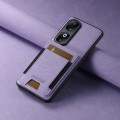 For Honor 90 Suteni H03 Litchi Leather Card Bag Stand Back Phone Case(Purple)