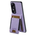 For Honor 90 Suteni H03 Litchi Leather Card Bag Stand Back Phone Case(Purple)