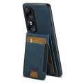 For Honor 80 Suteni H03 Litchi Leather Card Bag Stand Back Phone Case(Blue)