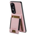 For Honor 80 Pro Suteni H03 Litchi Leather Card Bag Stand Back Phone Case(Pink)