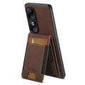 For Honor 70 Pro Suteni H03 Litchi Leather Card Bag Stand Back Phone Case(Brown)